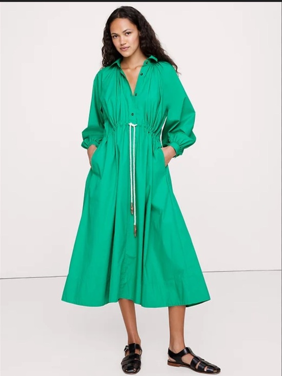 Banana Republic Dresses & Skirts - NWT BANANA REPUBLIC COTTON POPLIN Shirtdress pockets size m/l